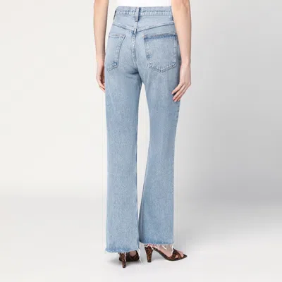 Agolde Faded Light Blue Jeans In Regenerated Denim