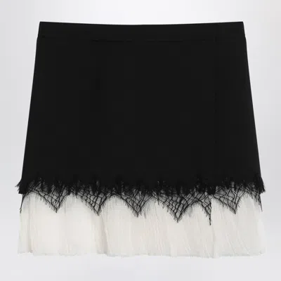 Alexander Mcqueen Mcqueen Cobweb Lace Wool Gabardine Miniskirt