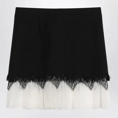 Alexander Mcqueen Mcqueen Cobweb Lace Wool Gabardine Miniskirt