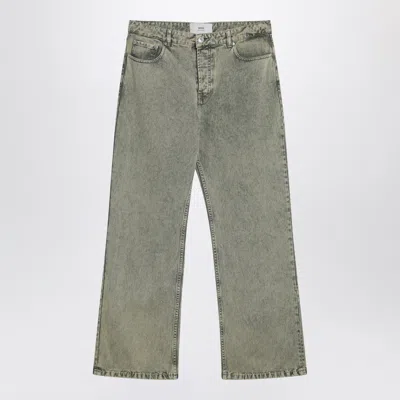 Ami Alexandre Mattiussi Ami Paris Laurel Green Faded Effect Jeans