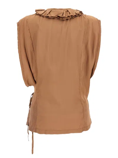 Dries Van Noten Brown Clematis Top