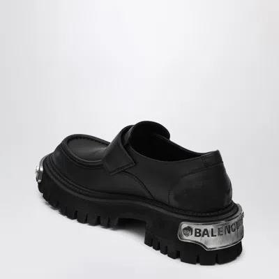 Balenciaga Black Leather Tractor Loafers Men