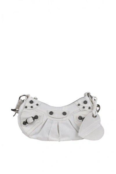 Balenciaga Le Cagole Xs Leather Shoulder Bag In White