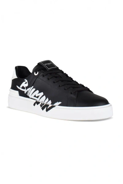 Balmain Rubber Sole Round Toe Low-top Sneakers