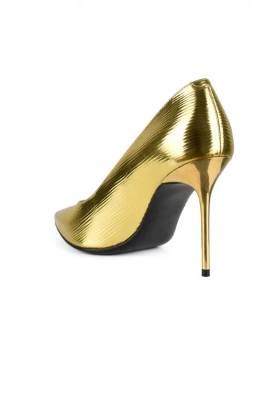 Balmain Metallic Crinkled-leather Pumps