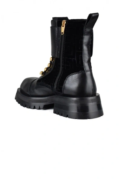 Balmain Embossed-button Detail Ankle Boots