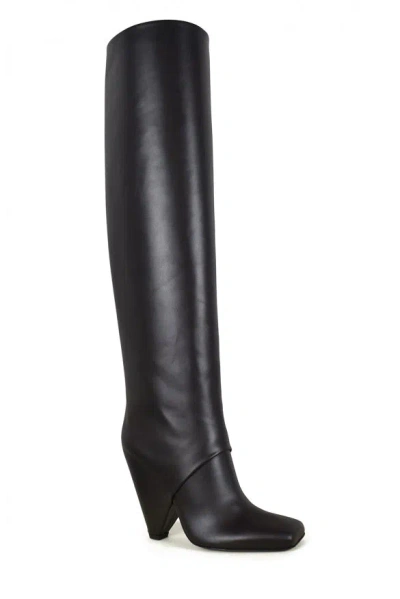 Balmain Woman Knee Boots Black Size 6 Calfskin