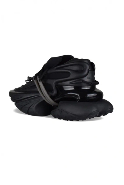 Balmain Neoprene And Leather Low-top Unicorn Sneakers In Black