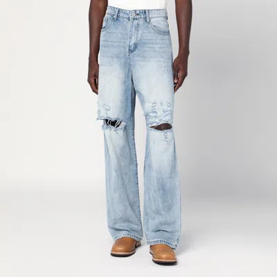 Basketcase Gallery Light Blue Washed Jeans With Rips