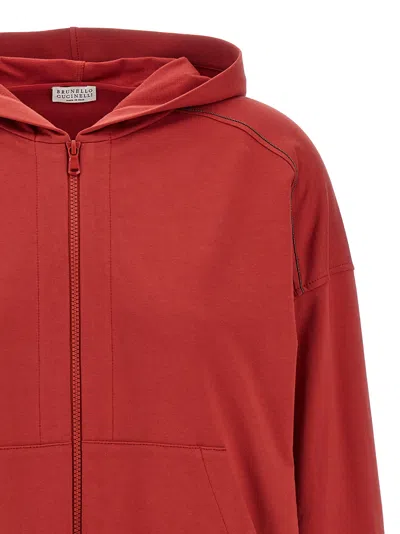Brunello Cucinelli Shiny Trims Hooded Sweatshirt
