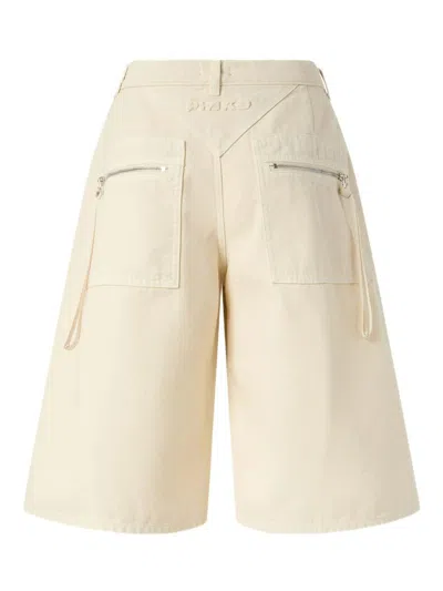 Pinko Wide Cotton Bermuda Shorts With Pockets