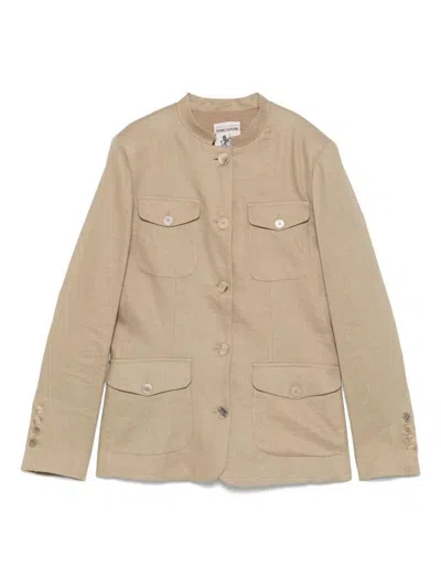 Shop Semicouture Leyre Linen Jacket