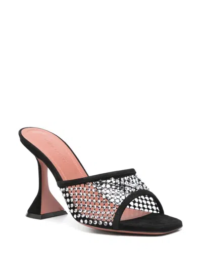 Amina Muaddi Lupita Open-knit And Leather Mules