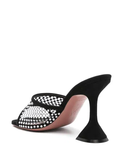 Amina Muaddi Lupita Open-knit And Leather Mules
