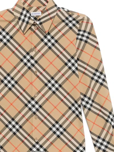 Burberry Button-down Collar Checked Pattern Shirt