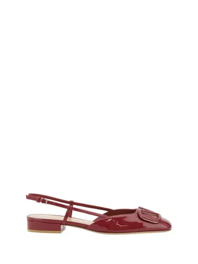 Valentino Vlogo Signature Square Toe Slingback Flats