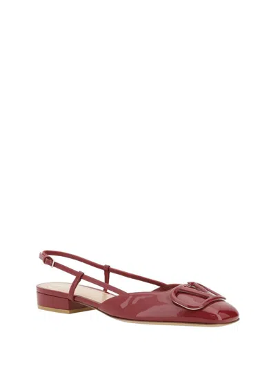 Valentino Vlogo Signature Square Toe Slingback Flats