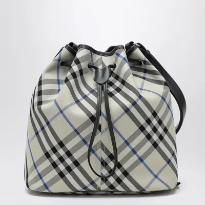 Burberry Women's Medium Bucket Bag With Lichen-colour Check Pattern