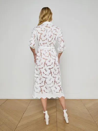 L Agence Emilio Lace Midi Shirt Dress