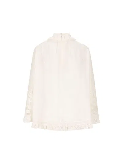 Zimmermann Women Ascension Lace Shirt In White