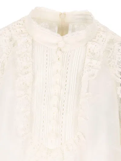 Zimmermann Women Ascension Lace Shirt In White
