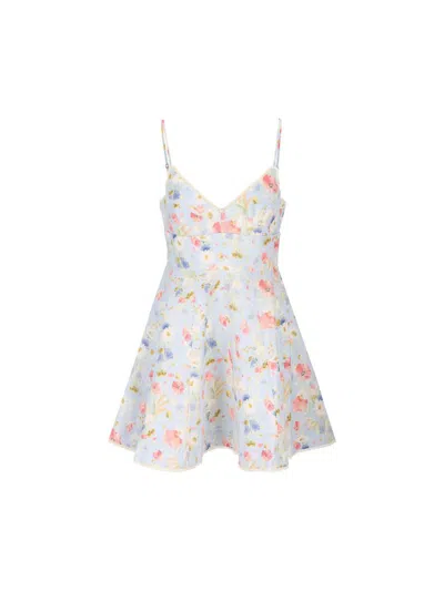 Zimmermann Lucky Lace-trimmed Floral-print Linen Mini Dress