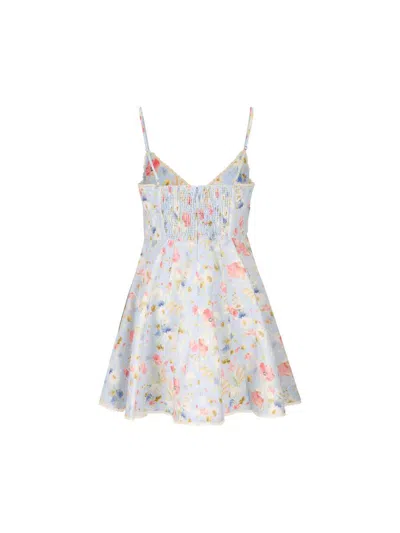 Zimmermann Lucky Lace-trimmed Floral-print Linen Mini Dress