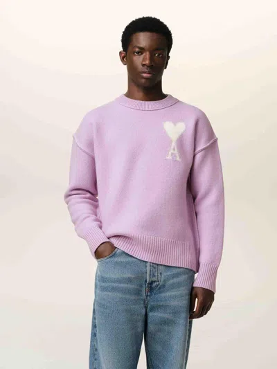 Ami Alexandre Mattiussi Ami Paris Logo Knit Sweater