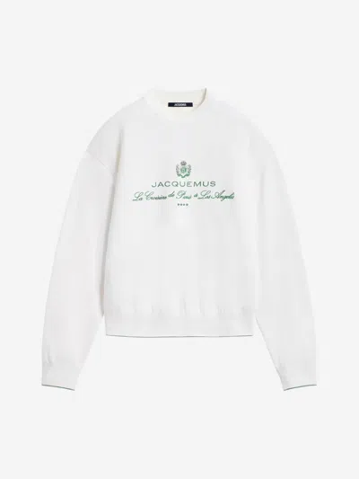Jacquemus Crewneck Sweatshirt With Front Print And Ribbed Details