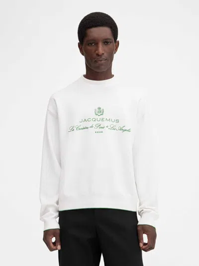 Jacquemus Crewneck Sweatshirt With Front Print And Ribbed Details