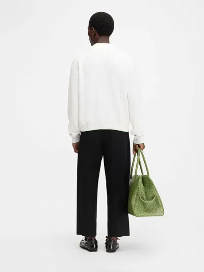 Jacquemus Crewneck Sweatshirt With Front Print And Ribbed Details