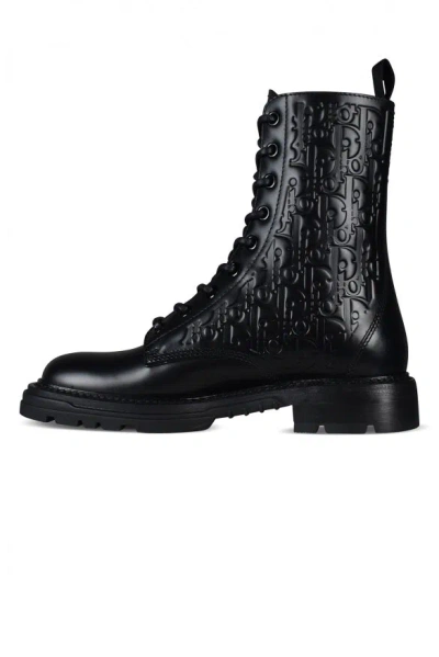 Dior Black Lace Up Boots