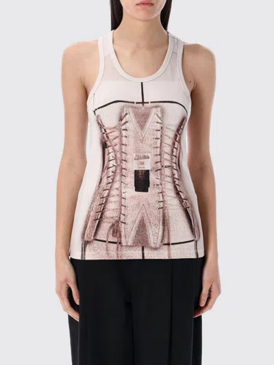 Jean Paul Gaultier Cotton Ribbed Tank Top Printed ''trompe L'ceil Corset''
