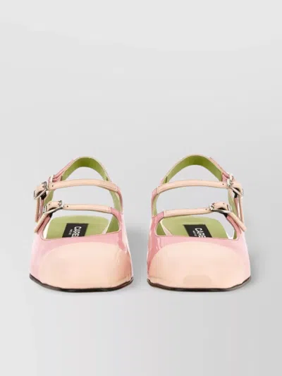 Carel Paris Block Heel Patent Slingback Pumps In Pink