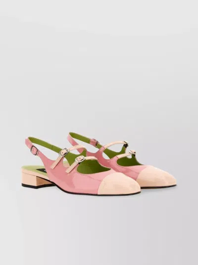 Carel Paris Block Heel Patent Slingback Pumps In Pink