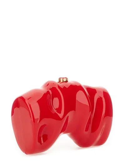 Cult Gaia Clutch Scrunch In Red