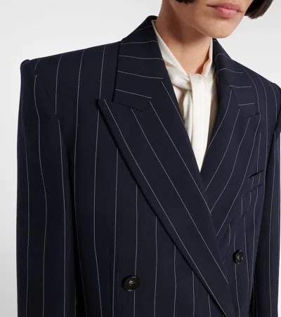Stella Mccartney Pinstripe Oversized Wool Blazer In Blue