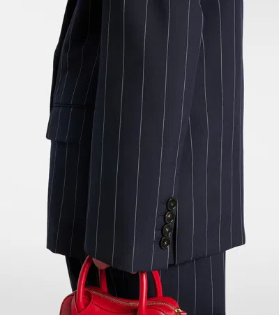 Stella Mccartney Pinstripe Oversized Wool Blazer In Blue