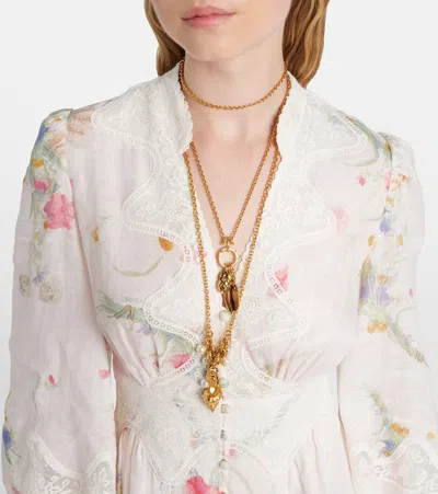 Zimmermann Lucky Midi Dress In White