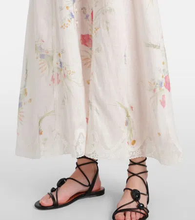 Zimmermann Lucky Midi Dress In White