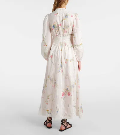 Zimmermann Lucky Midi Dress In White