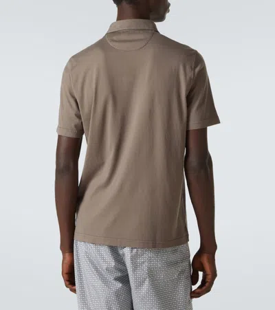 Fedeli Zero Cotton Jersey Polo Shirt In Brown