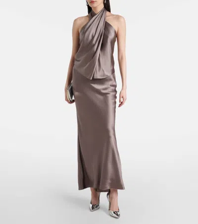 The Sei Silk Charmeuse Maxi Skirt In Multi