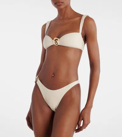 Same Spiral Bikini Top In Neutral
