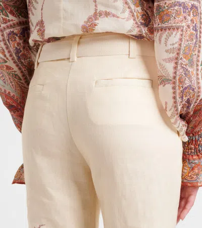 Zimmermann Rhiannon Flared Linen Pants In Multi