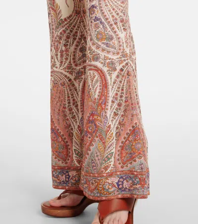 Zimmermann Rhiannon Flared Linen Pants In Multi