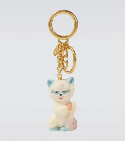 Valentino Garavani Le Chat De La Maison Gold-tone And Plastic Key Fob