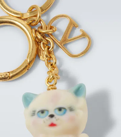 Valentino Garavani Le Chat De La Maison Gold-tone And Plastic Key Fob