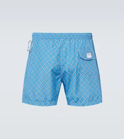 Fedeli Madeira Floral Swim Trunks In Blue