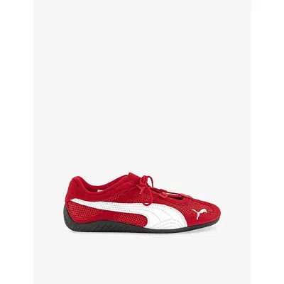 Puma 'speedcat' Red Sneakers With Logo Print On The Side And Logo Lettering On The Side In Leather Unisex In Red
